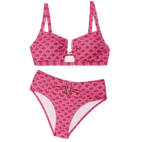 Damen Bikiniset mit modischem Verschluss und floralem Design EB