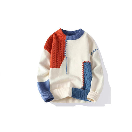 Herren Strickpullover mit kreativem Muster und strukturierten Akzenten EB