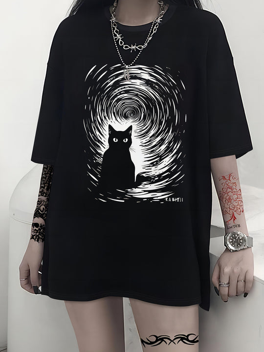 Damen T-Shirt mit künstlerischem Skelettmotiv und einzigartigem Druck EB