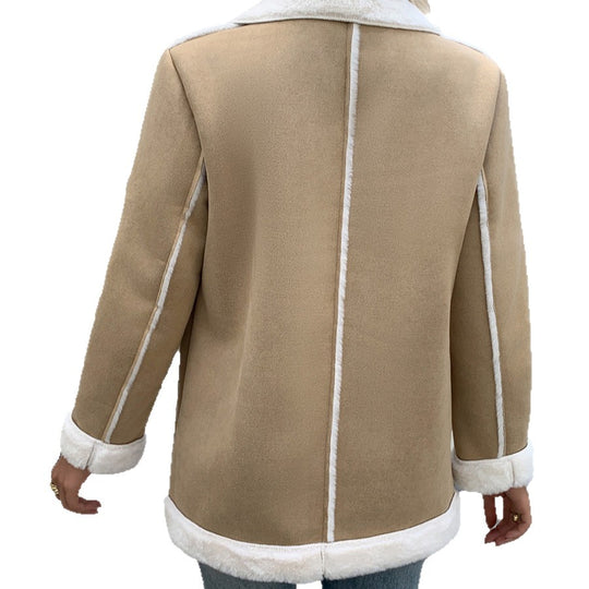 Damen Modische und gemütliche Jacke mit Teddyfutter EB