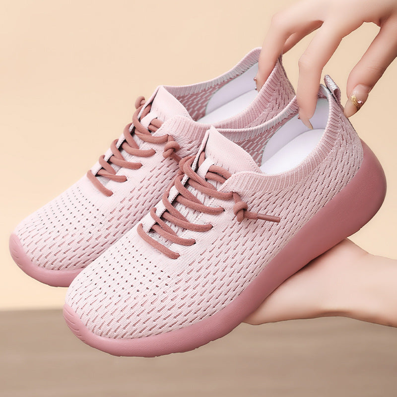 Damen Sportliche Freizeitsneakers mit elastischer Mesh-Oberfläche EB