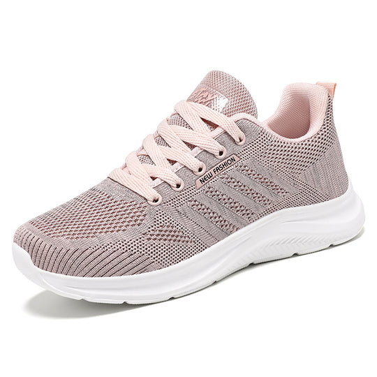 Damen nan gestrickter Schnür-Sneaker mit 3D-Strickobermaterial, verstärkter Zehenkappe und reaktiver EVA-Dämpfung EB