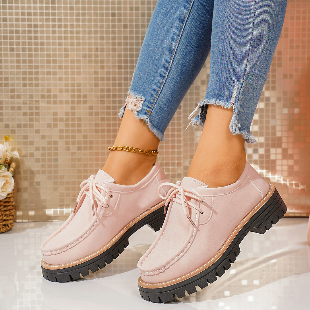 Damen robuste Mokassins mit rutschfester Profilsohle und handgenähtem Design EB