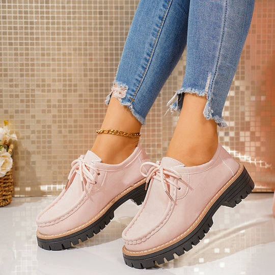 Damen robuste Mokassins mit rutschfester Profilsohle und handgenähtem Design EB