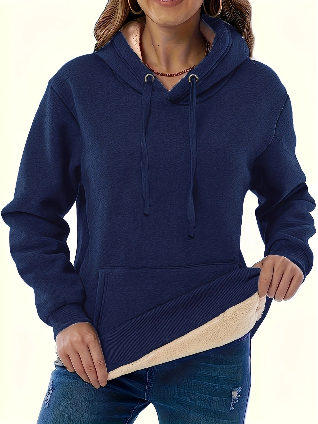 Damen Kapuzenpullover mit kuscheligem Innenfutter und oversized Passform EB