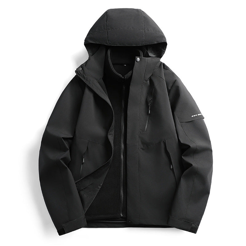 Damen wasserdichte Softshell Outdoorjacke mit Kapuze atmungsaktive Membran EB