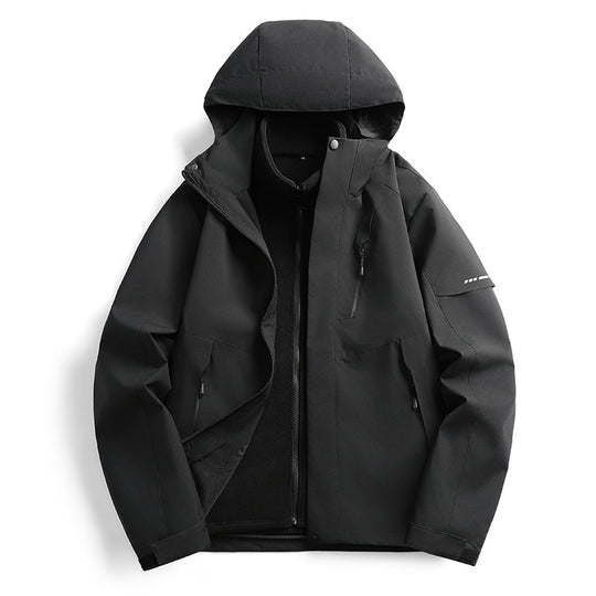 Damen wasserdichte Softshell Outdoorjacke mit Kapuze atmungsaktive Membran EB
