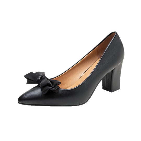 Damen High Heel Pumps mit dekorativer Schleifenapplikation EB