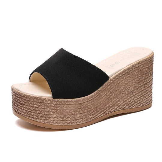 Damen Wedge-Pantoletten mit weichem Obermaterial und bequemer Sohle EB