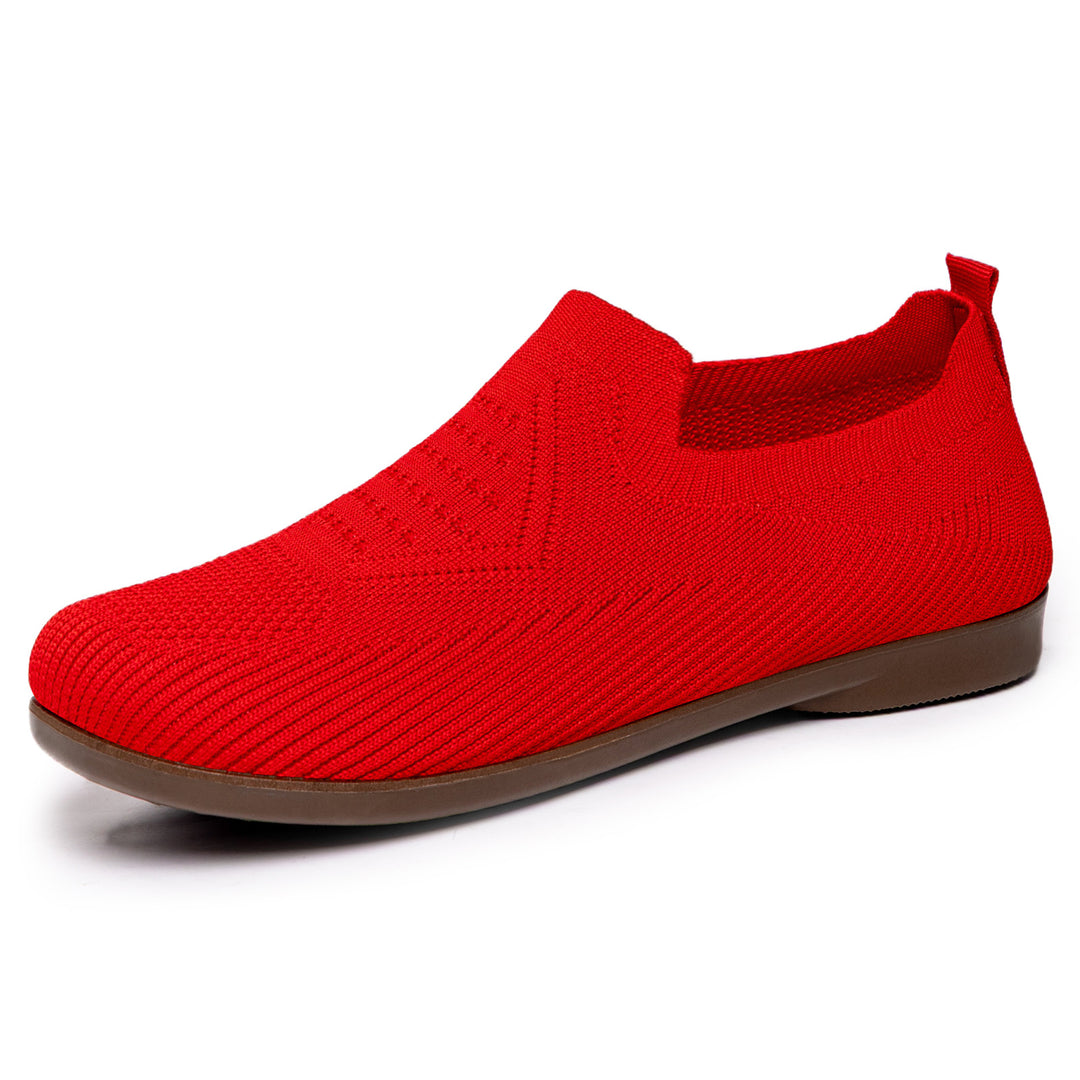 Damen Flexible Slip-On Sneaker mit atmungsaktivem Strickoberteil EB