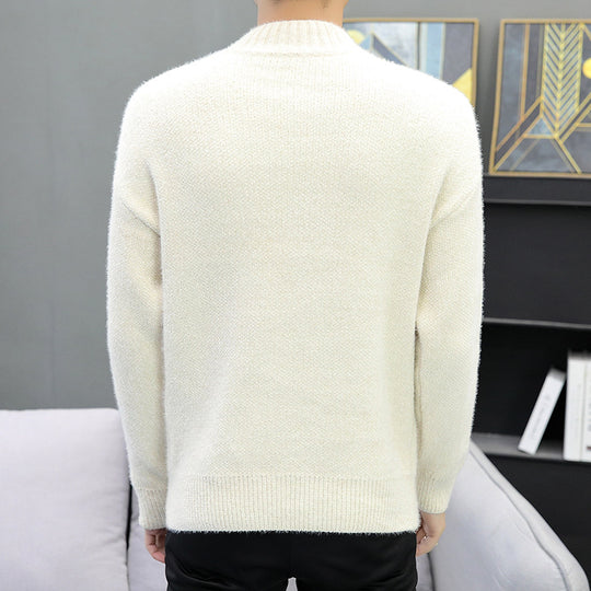Herren warmer Rollkragenpullover aus weichem Strick EB
