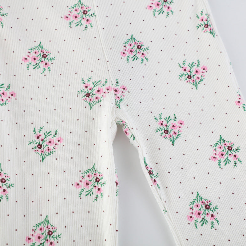 Mädchen Flared Leggings mit floralem Muster EB