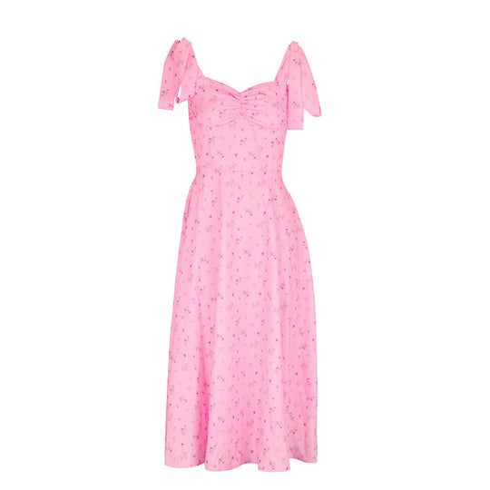Damen Maxikleid mit verstellbaren Trägern und floralem Design EB