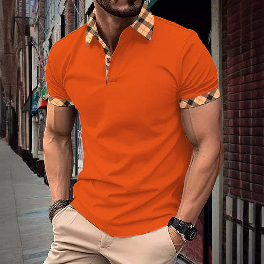 Herren Polohemd mit modernem Karokragen und feuchtigkeitsregulierender Technologie EB