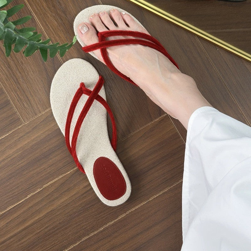 Damen Elegante und bequeme Zehentrenner mit weichem Fußbett EB