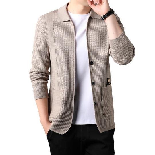 Herren Strickjacke mit hohem Kragen EB