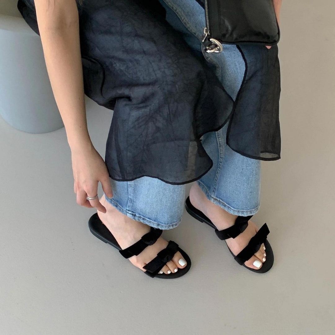 Damen stilvolle Slipper mit dekorativem Schleifendetail EB