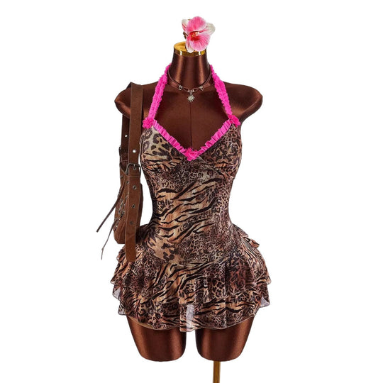 Damen Verspieltes Minikleid mit Rüschendetails EB