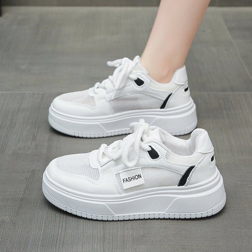 Damen Modische Sneakers mit atmungsaktiven Mesh-Einsätzen und dämpfender Sohle EB