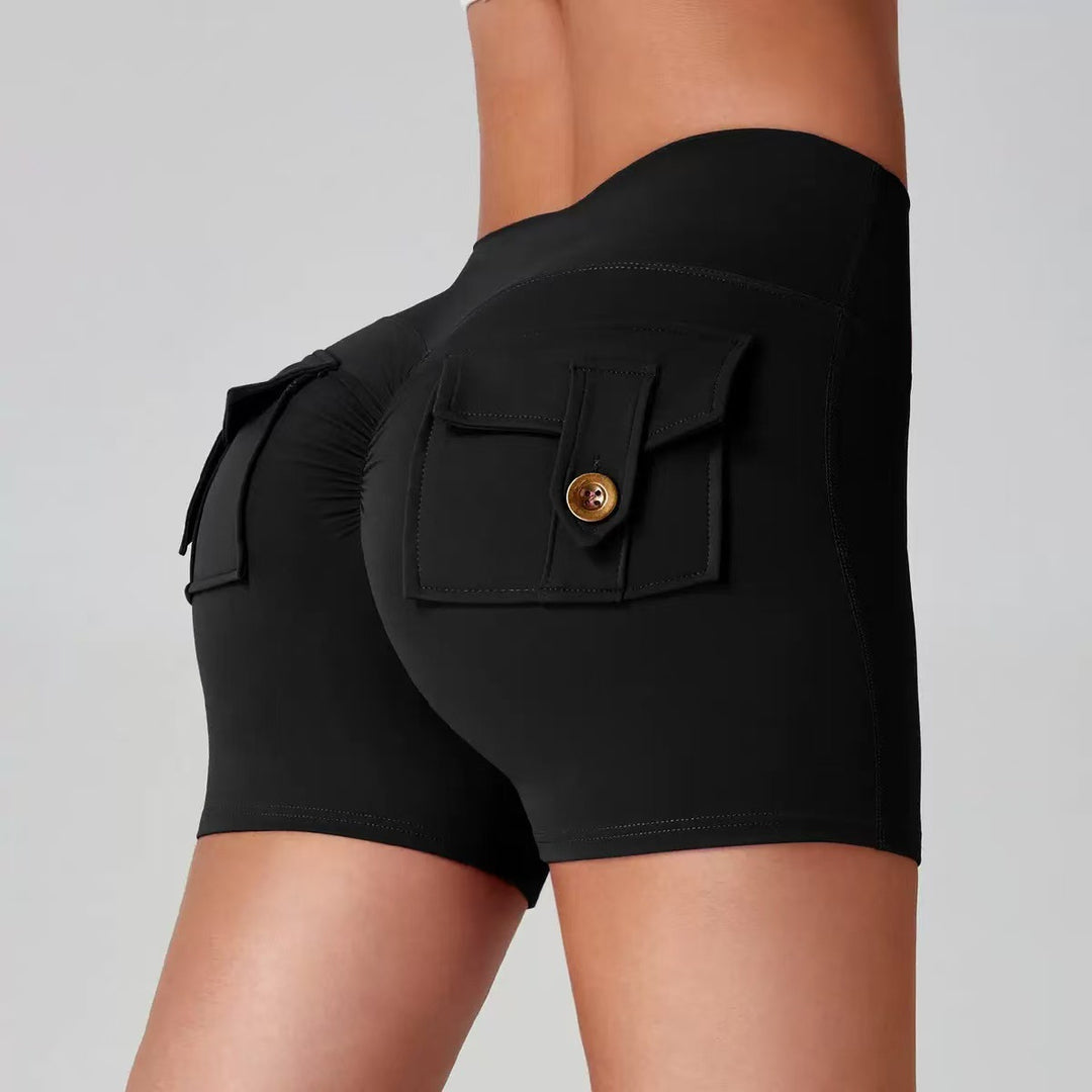 Damen Sportliche Shorts mit dekorativen Taschen und elastischem Bund EB