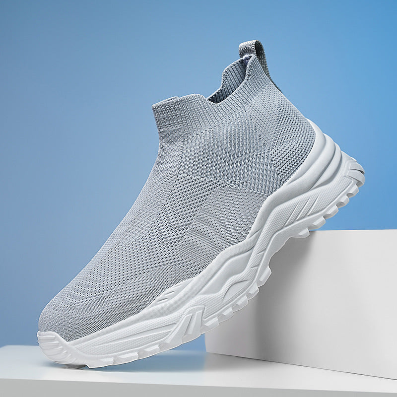 Damen Strick-Sneaker mit atmungsaktiver Sohle und rutschfester Laufsohle EB