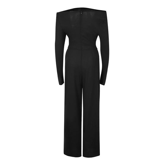 Damen Eleganter Jumpsuit mit Off-Shoulder Design und weitem Bein EB