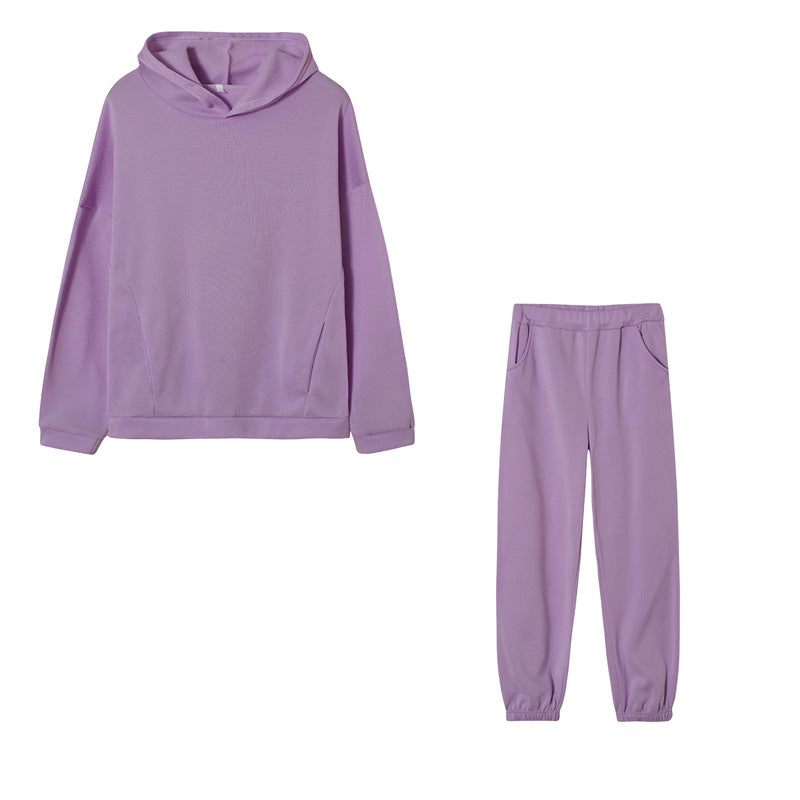 Damen lässiges Hoodie-Set mit elastischer Taillierung und praktischen Taschen EB