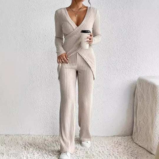 Damen zeitloses Strick-Loungeanzug EB