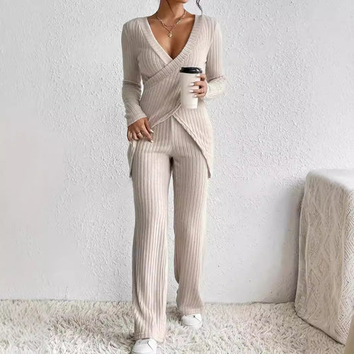 Damen zeitloses Strick-Loungeanzug EB