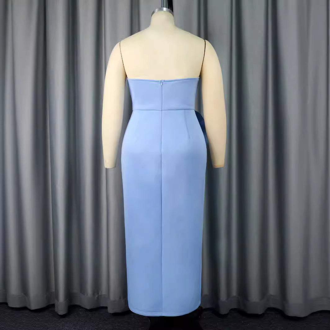 Damen Figurbetontes Abendkleid mit floralem Akzenten EB