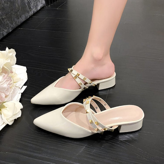 Damen Slingback-Mules mit eleganten Schmuckdetails EB