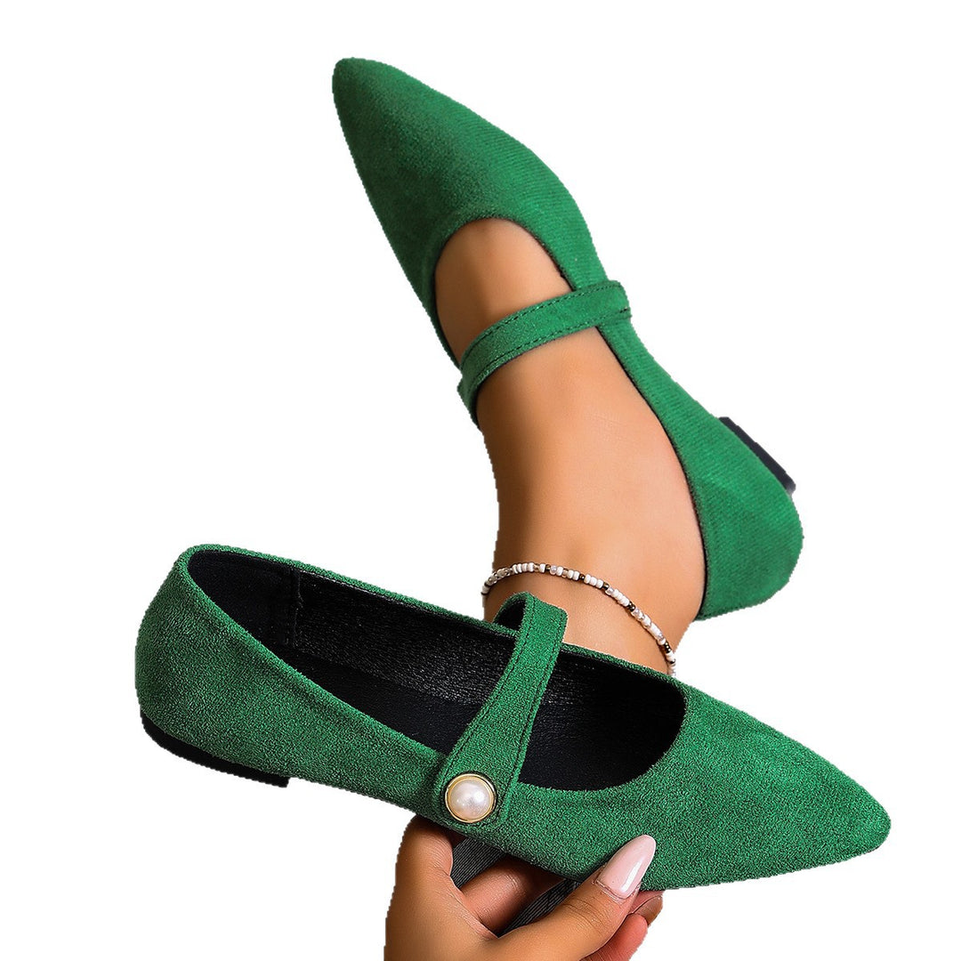 Damen Elegante Slingback-Ballerinas mit modischem Perlen-Detail EB