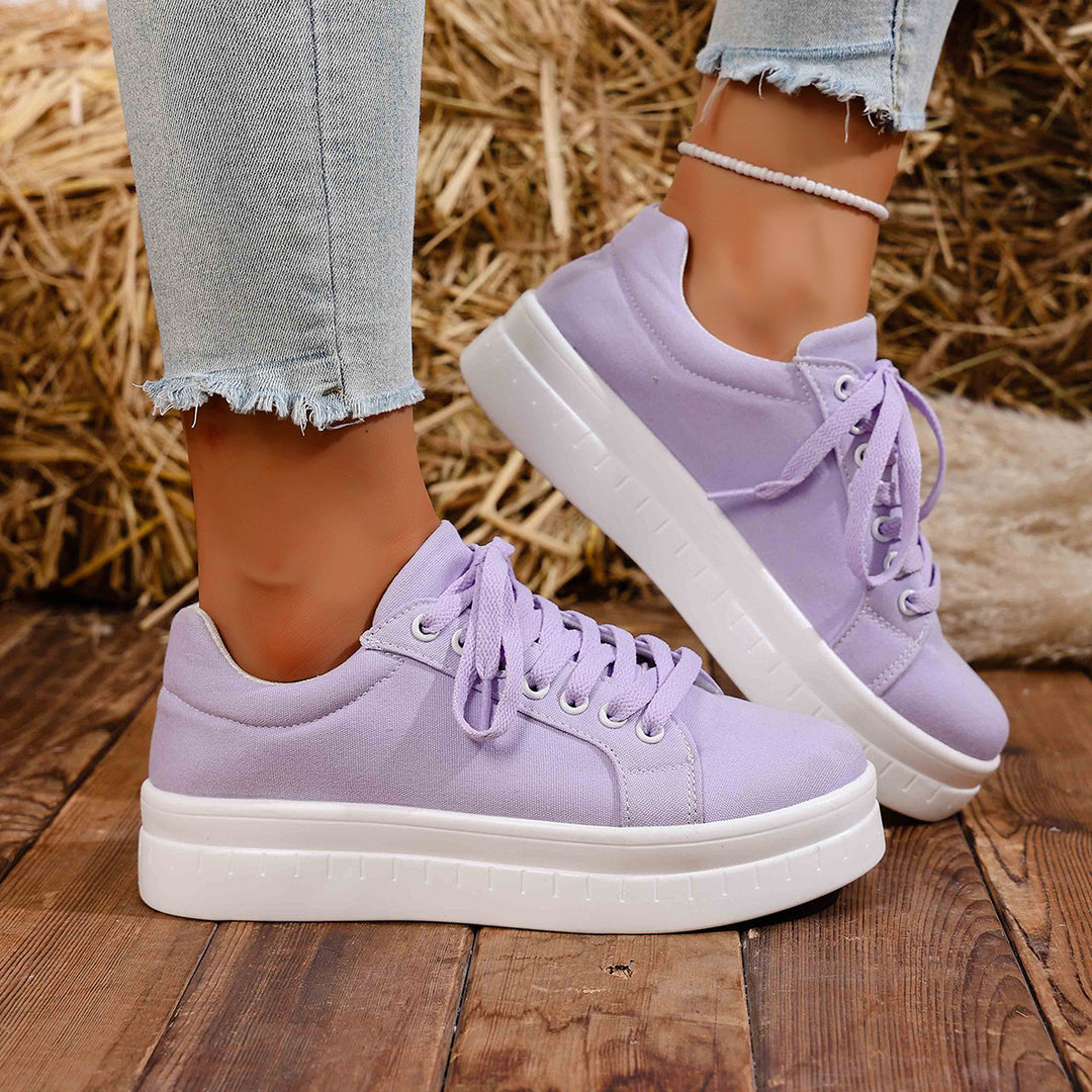 Damen modische Plateau-Sneaker mit atmungsaktivem Obermaterial EB
