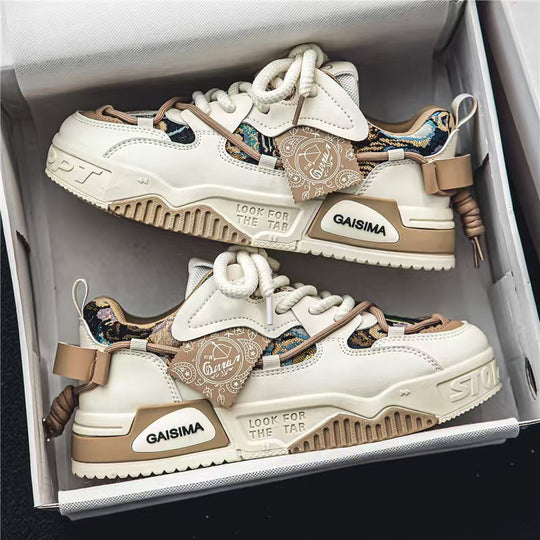 Damen modische Sneakers mit Kunstleder und auffälligen details EB