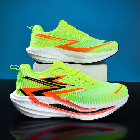 Unisex gepolsterte Straßenlaufschuhe mit rocker-Zwischensohle, energierückführender Dämpfung und atmungsaktivem Mesh-Upper EB
