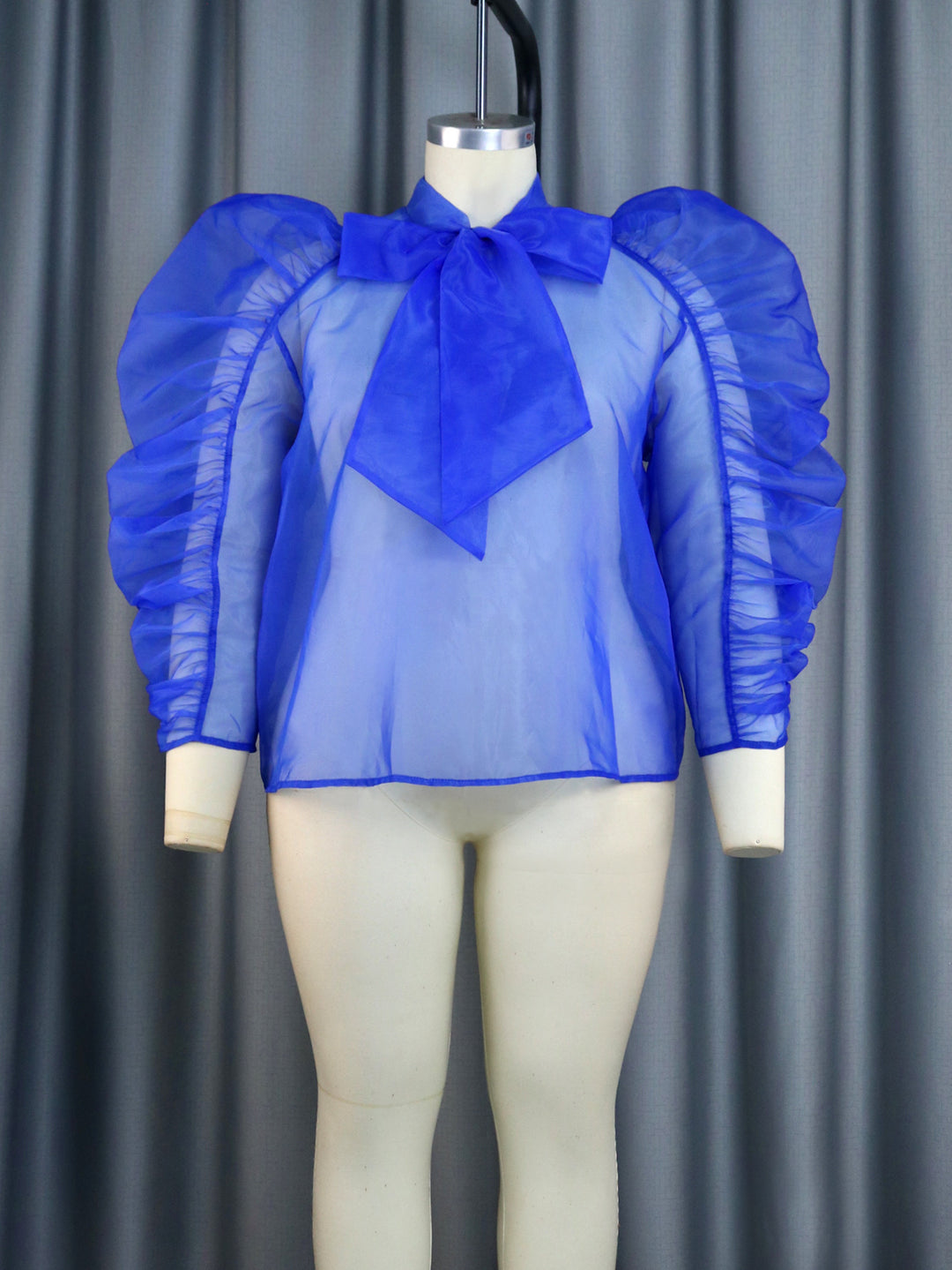 Damen elegantes Oberteil mit voluminösen Rüschenärmeln EB