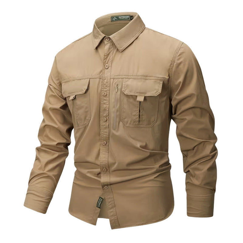 Herren nan robustes Trekkinghemd mit verstärkten Brusttaschen und atmungsaktivem Material EB