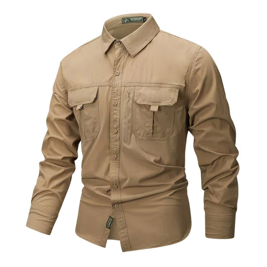 Herren  robustes Trekkinghemd mit verstärkten Brusttaschen und atmungsaktivem Material EB