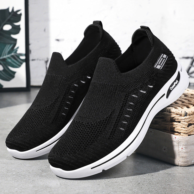 Damen nan ultraleichter gestrickter Slip-On Walking-Sneaker mit nahtlosem Sockenschaft und dämpfender EVA-Comfort-Zwischensohle EB