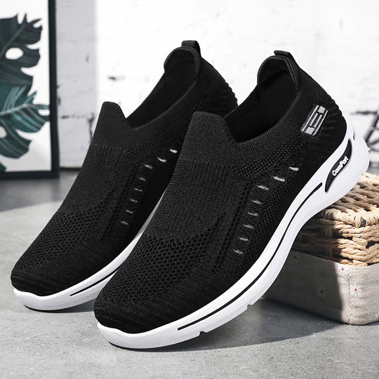Damen nan ultraleichter gestrickter Slip-On Walking-Sneaker mit nahtlosem Sockenschaft und dämpfender EVA-Comfort-Zwischensohle EB