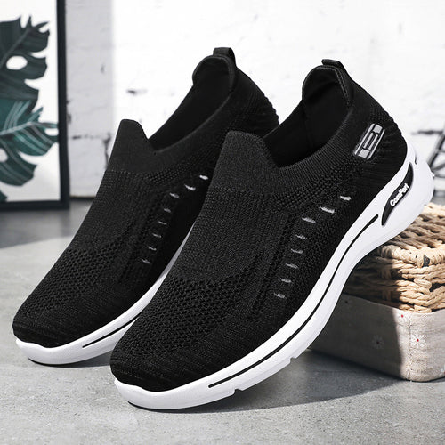 Damen nan ultraleichter gestrickter Slip-On Walking-Sneaker mit nahtlosem Sockenschaft und dämpfender EVA-Comfort-Zwischensohle EB