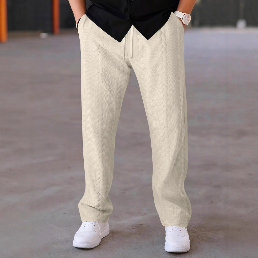 Herren elegante Freizeithose mit strukturiertem Design und elastischem Bund EB