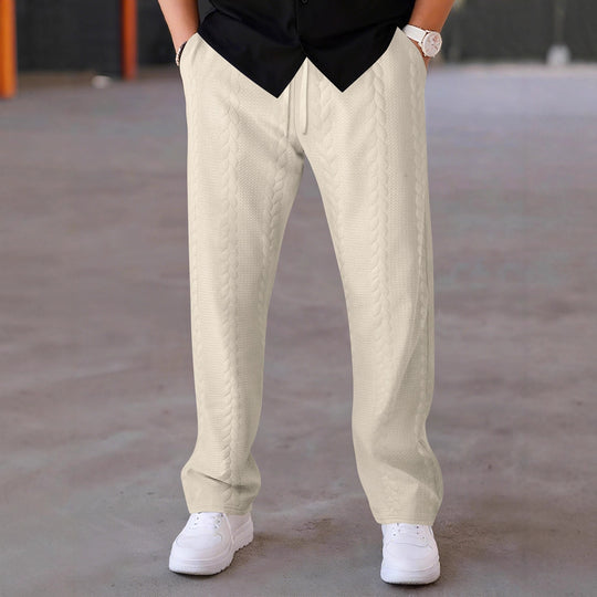 Herren elegante Freizeithose mit strukturiertem Design und elastischem Bund EB