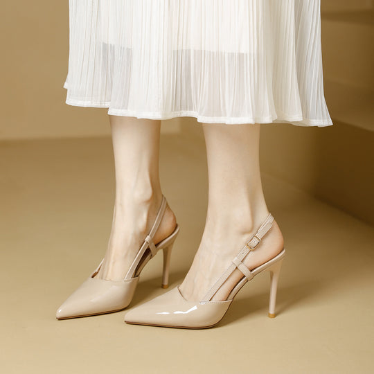 Damen Slingback-Pumps mit spitzem Design und elegantem Hochglanz EB