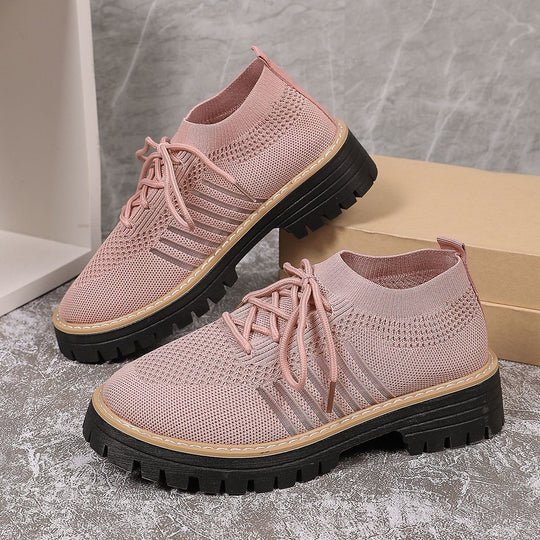 Damen Sportliche Sneakers mit atmungsaktivem Strickoberteil und rutschfester Sohle EB