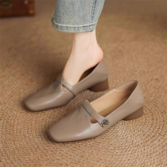 Damen Elegante und bequeme Ballerinas mit modischer Schnallenverzierung EB
