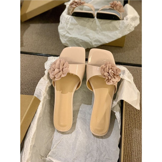 Damen elegante Mules mit floralem Detail EB