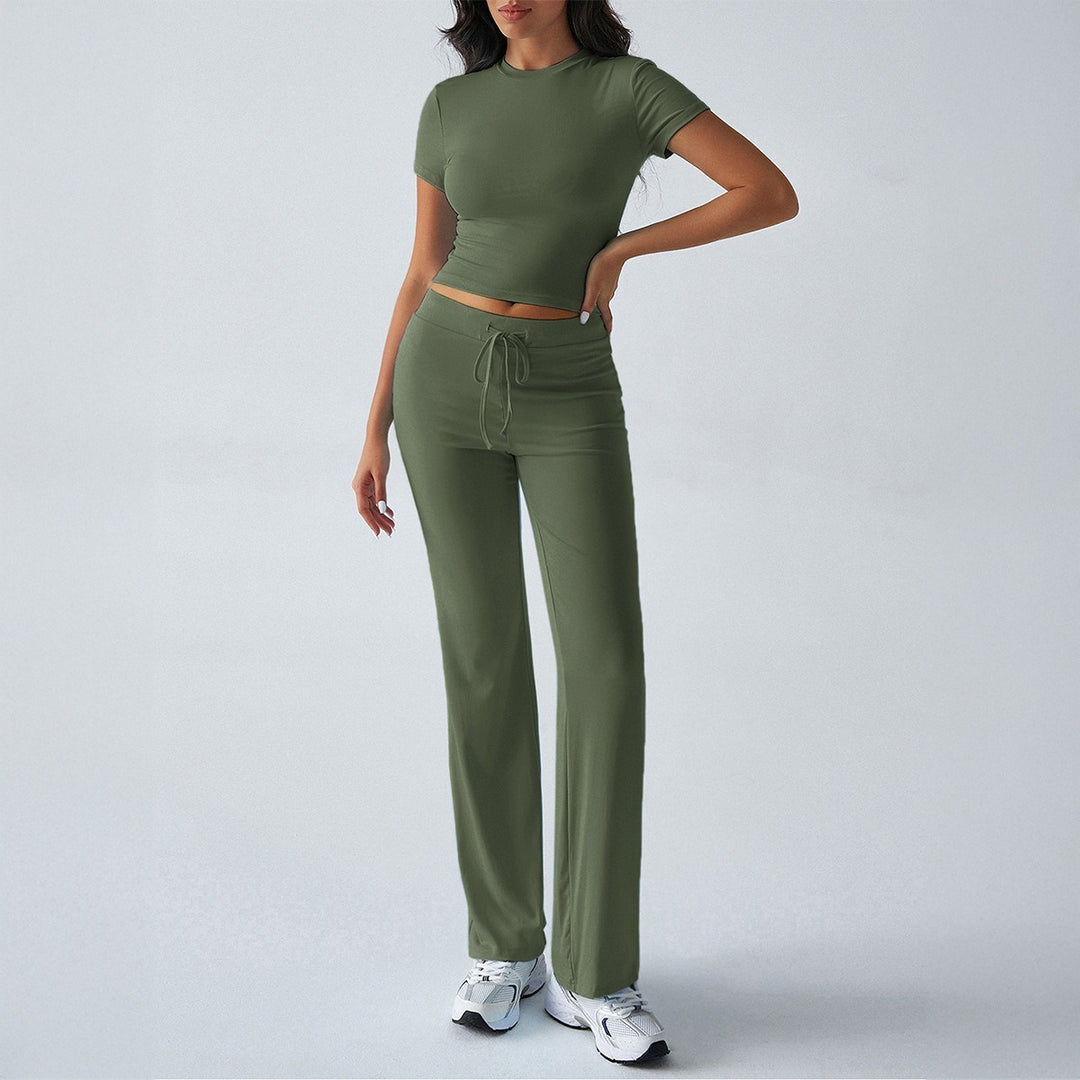 Damen Sportliches Lounge-Set mit elastischem Bund und figurbetontem Oberteil EB