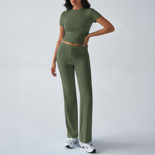 Damen Sportliches Lounge-Set mit elastischem Bund und figurbetontem Oberteil EB
