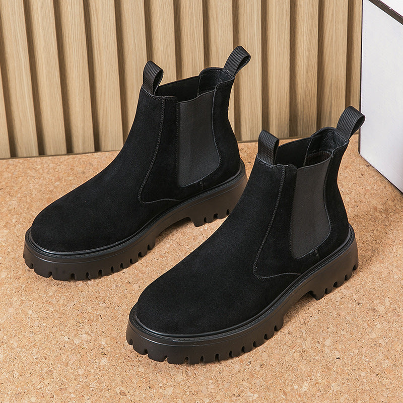 Damen Modische Chelsea-Stiefel mit rutschfester Sohle und elastischen Einsätzen EB